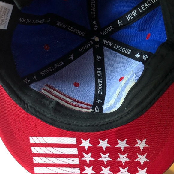 New League Snap Back Hat Glossy Lid American Flag - Picture 8 of 12